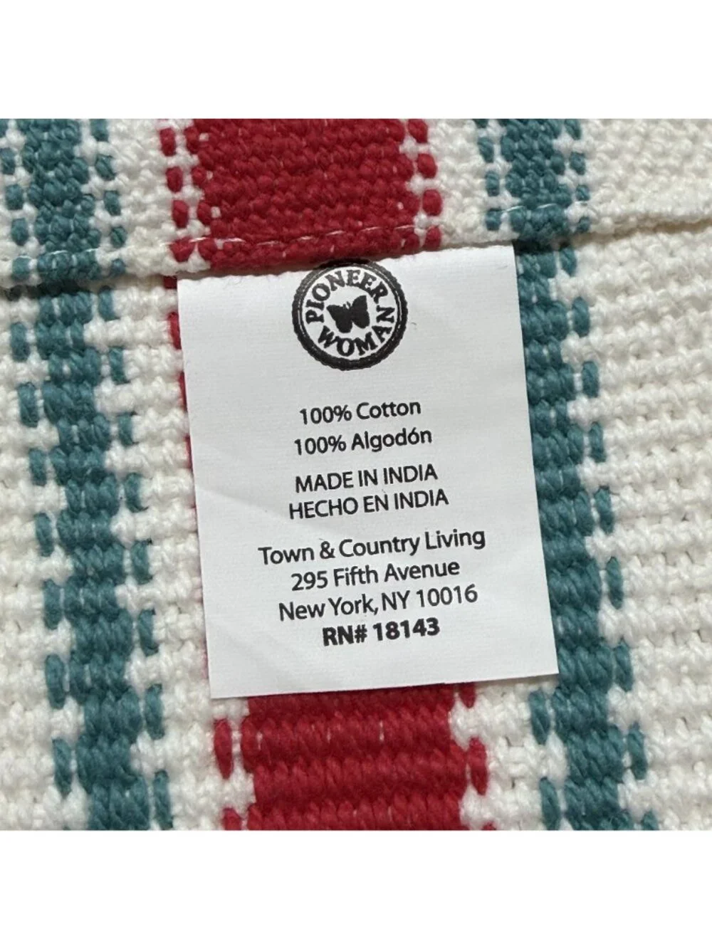 Pioneer Woman Vintage Stripe Woven Cotton Placemats Table Runner Set Multicolor